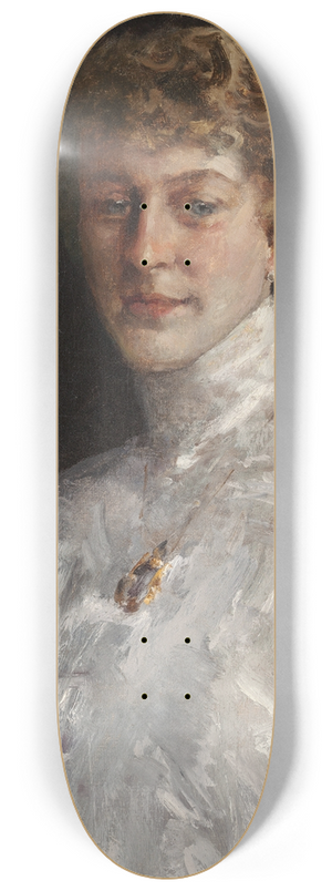 William Merritt Chase - Lady in a White Blouse 8.25 inch art skate deck