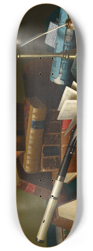 William Michael Harnett - Music and Literature 8.25 inch art skate deck