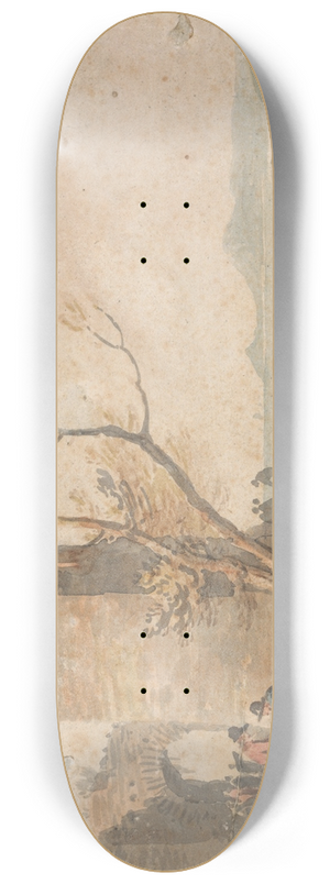 William Payne - Figures by a Ruined Arch 8.25 inch art skate deck