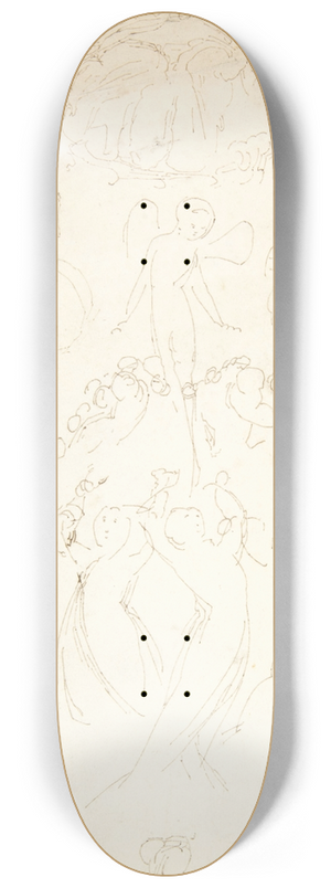 William Pitts - Design with Dancing Figures 8.25 inch art skate deck