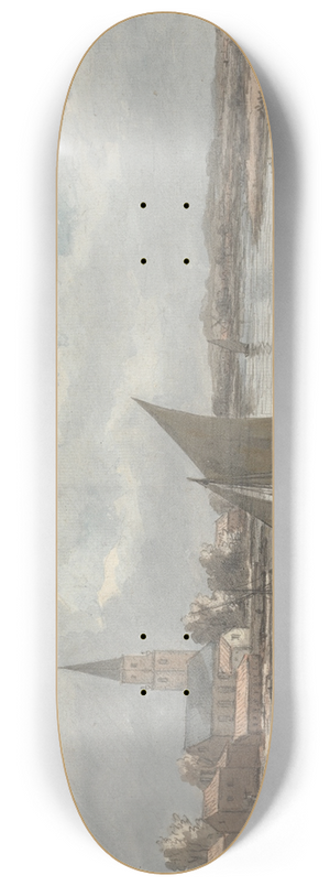 William P. Sherlock - View on the Thames at Batersea 8.25 inch art skate deck
