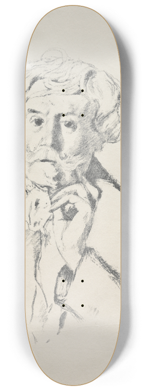 William Rothenstein - Edmond de Goncourt 8.25 inch art skate deck