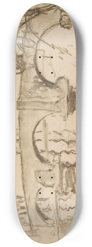 William Samuel Horton - Pink Bridge, Sonning 8.25 inch art skate deck