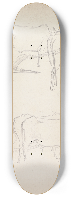 William Simpson - Native Plough, Amritsar, 24 March 1860 8.25 inch art skate deck