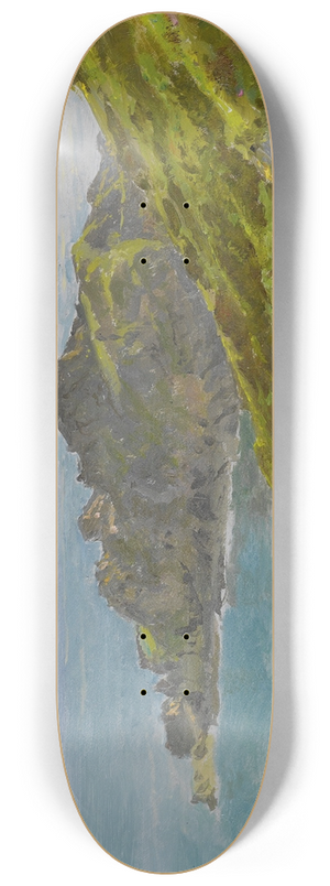 William Trost Richards - Coastline With Grassy Slope 8.25 inch art skate deck