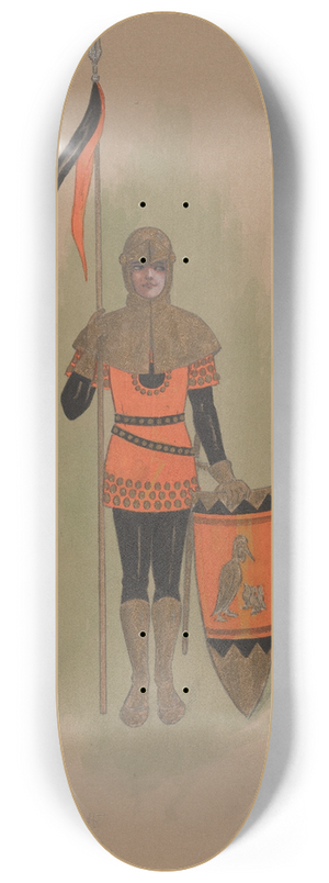 Will R. Barnes - 1 Squire for each Knight  Burning Mountain 8.25 inch art skate deck