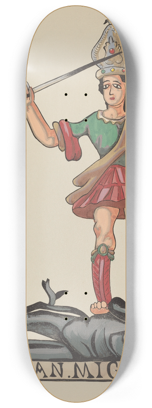 American 20th Century - Plate 38  St. Michael  From Portfolio Spanish Colonial Designs of New Mexico 8.25 inch art skate deck
