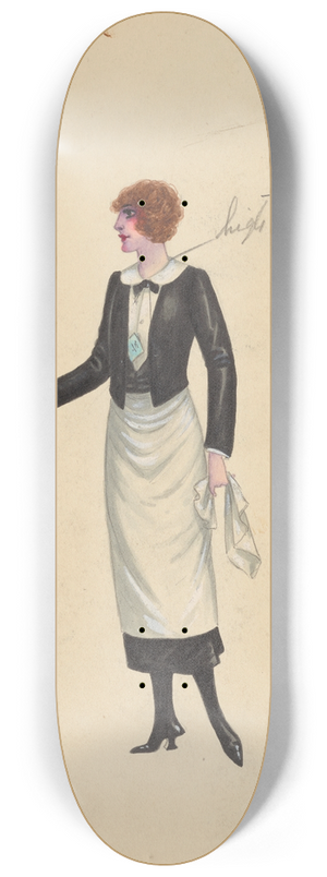 Will R. Barnes - Waiterettes, 9 8.25 inch art skate deck