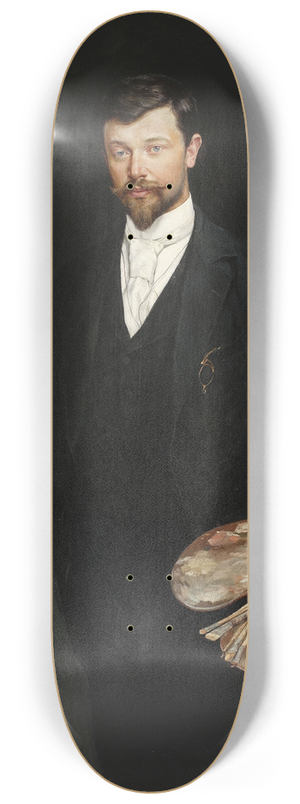 Wincenty Wodzinowski - Self-portrait with palette 8.25 inch art skate deck