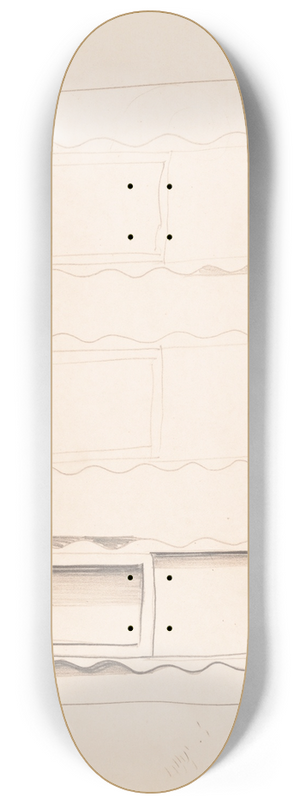Winold Reiss - Interior design drawings for unidentified rooms. Sketch for unidentified interior 8.25 inch art skate deck