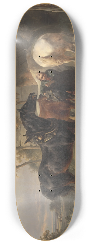 Wouterus Verschuur - Horses Outside A Stable 8.25 inch art skate deck