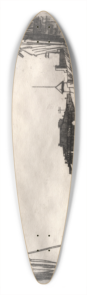 Frank Wilcox - Waterfront 39.3 inch art pintail longboard deck