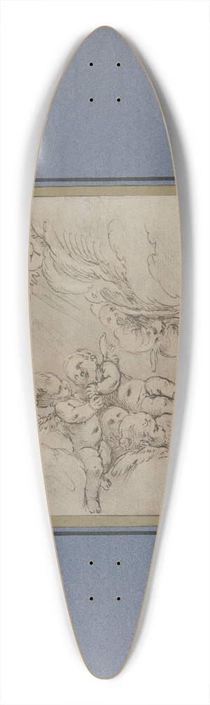 Franois Boucher - Angel in clouds 39.3 inch art pintail longboard deck