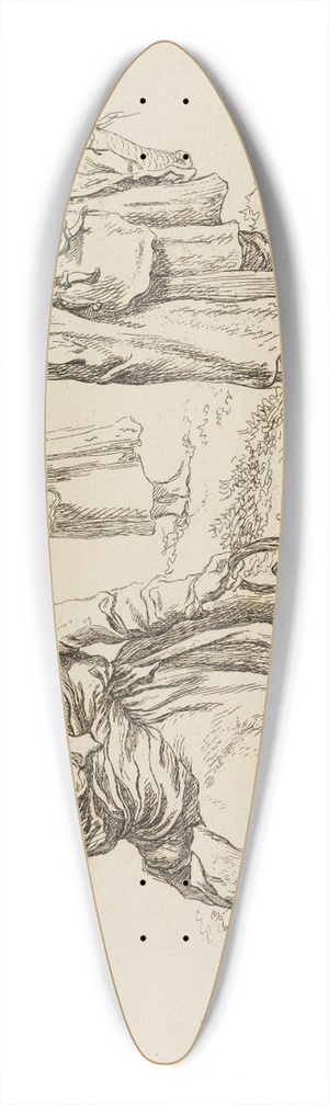 Franois Boucher - Figure studies 39.3 inch art pintail longboard deck
