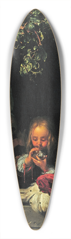 Frans van Mieris the Elder - Boy Blowing Bubbles 39.3 inch art pintail longboard deck
