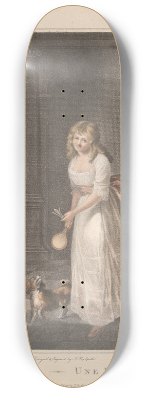 John Raphael Smith - A Maid  Une Pucelle 8.25 inch art skate deck