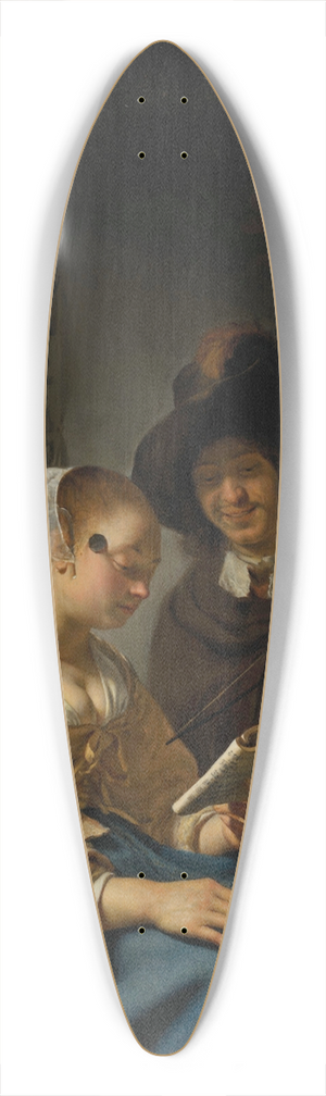 Frans van Mieris the Elder - The Music Lesson 39.3 inch art pintail longboard deck
