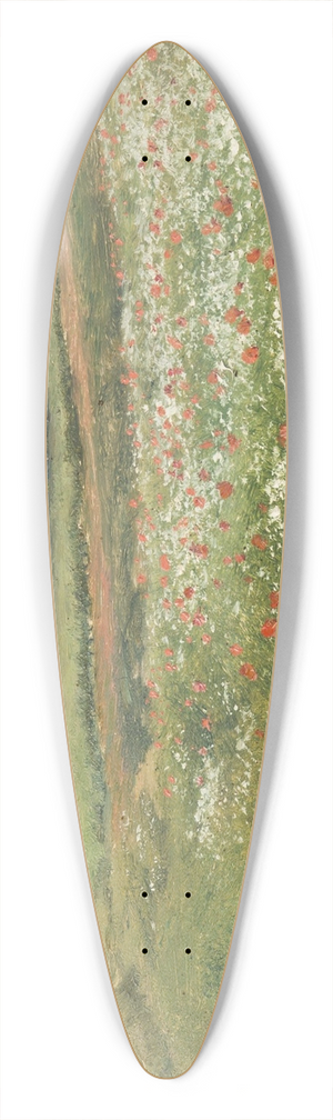 Frantiek Kavn - Fields with Wild Poppies 39.3 inch art pintail longboard deck