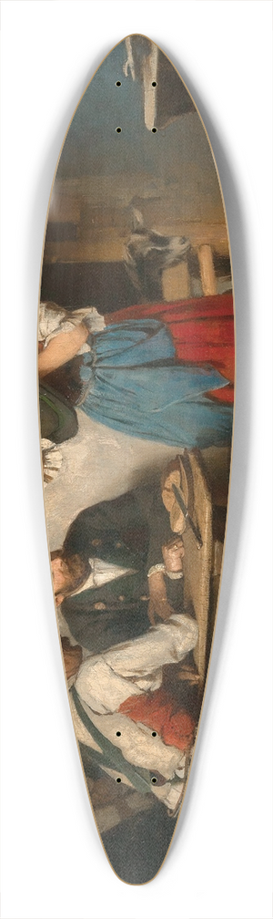 Franz von Defregger - Decorating a Hat (Im Hoangart) 39.3 inch art pintail longboard deck
