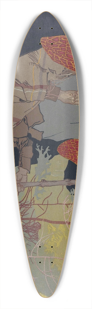 Franz Wacik - Hexe mit Pilzmnnchen 39.3 inch art pintail longboard deck