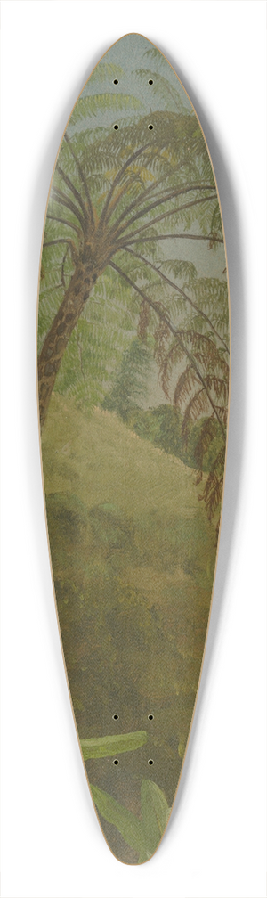 Frederic Edwin Church - Palm Tree, Jamaica 39.3 inch art pintail longboard deck