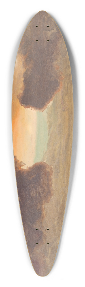 Frederic Edwin Church - Sunset over bare hills 39.3 inch art pintail longboard deck