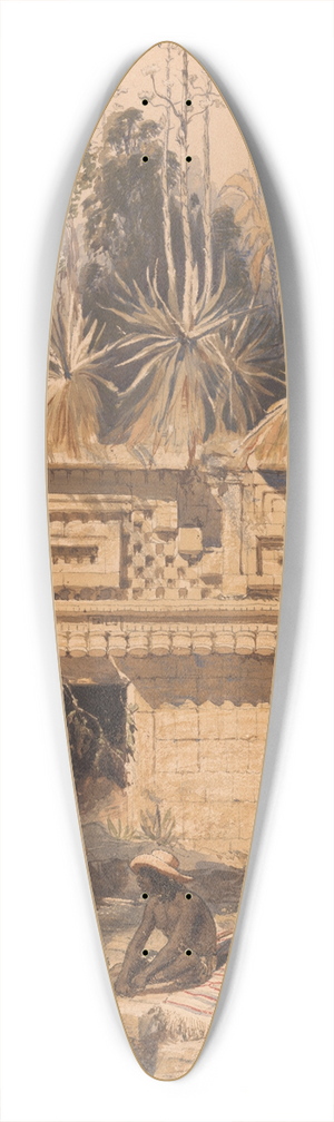 Frederick Catherwood - Ruins at Sabachtsche 39.3 inch art pintail longboard deck