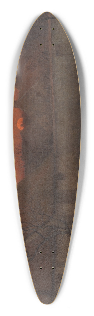 Frederick Judd Waugh - Country Cabins at Sunset 39.3 inch art pintail longboard deck