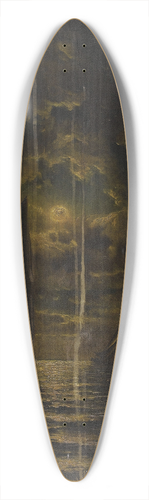 Frederick Rondel - Sailboats in Moonlight 39.3 inch art pintail longboard deck