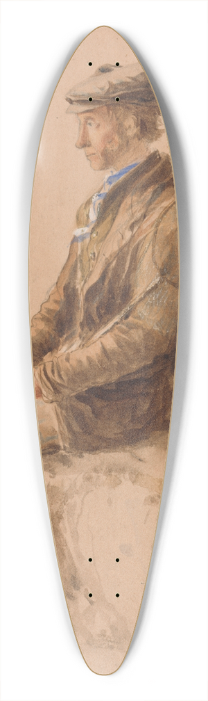 Frederick William Hulme - Man with a Gaff 39.3 inch art pintail longboard deck
