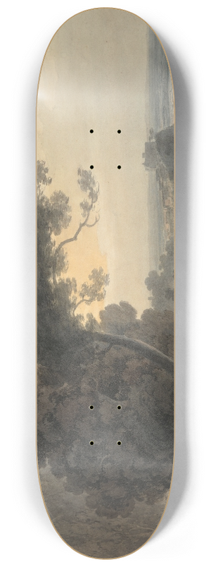 John Robert Cozens - The Lake of Albano and Castel Gandolfo 8.25 inch art skate deck