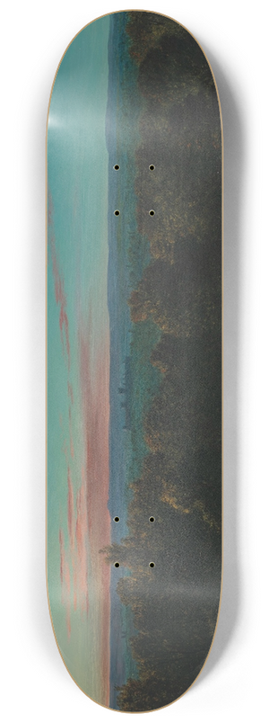 John Rogers Herbert - A castle in a forest at sunset 8.25 inch art skate deck