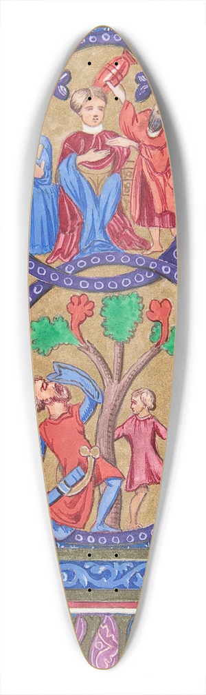 Freeman Gage Delamotte - Illuminated Initial B 39.3 inch art pintail longboard deck