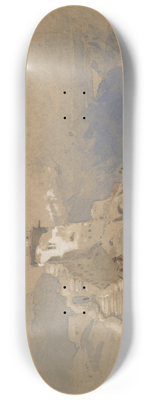 John Ruskin - Italian mountain scene 8.25 inch art skate deck