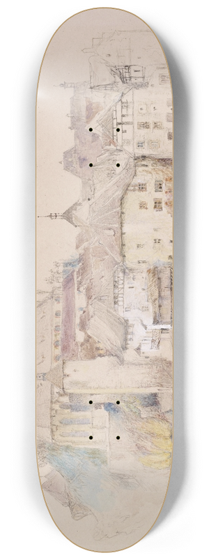 John Ruskin - Lauffenburg on the Rhine 8.25 inch art skate deck