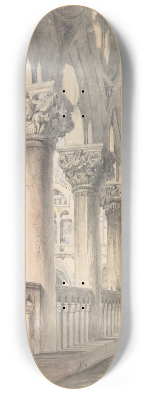 John Ruskin - Loggia of the Ducal Palace, Venice 8.25 inch art skate deck
