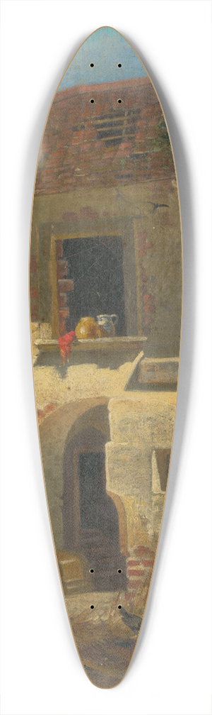 Friedrich Carl von Scheidlin - Old Farm Yard in Jur 39.3 inch art pintail longboard deck