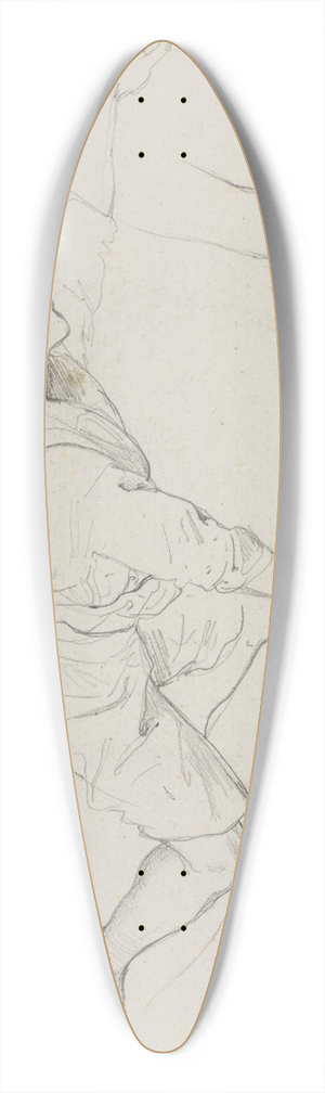 Friedrich Mosbrugger  - Studie eines knienden Knaben, nach rechts gewendet und eine Handstudie 39.3 inch art pintail longboard deck