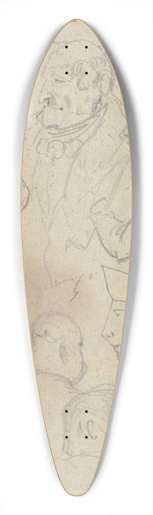 Fritz Bamberger - Study sheet; Heads 39.3 inch art pintail longboard deck