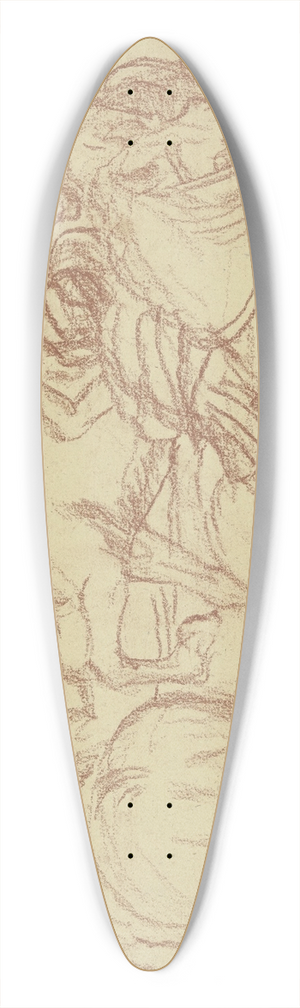 Fritz Boehle - Horses bustling 39.3 inch art pintail longboard deck