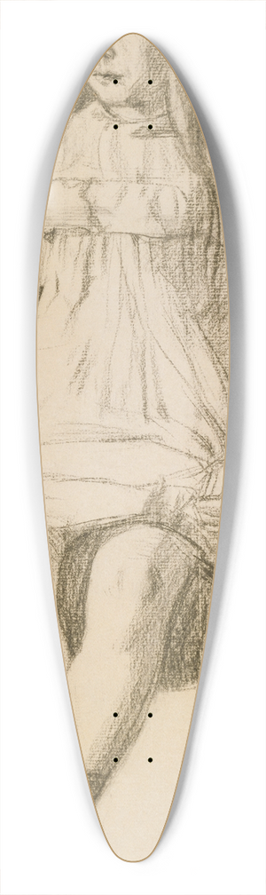 Fritz von Uhde - Sitting girl with hat 39.3 inch art pintail longboard deck