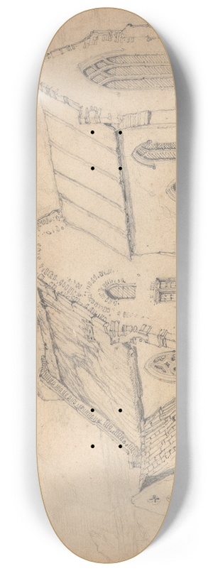 John Sell Cotman - Brampton Church, Norfolk, from the South-East 8.25 inch art skate deck