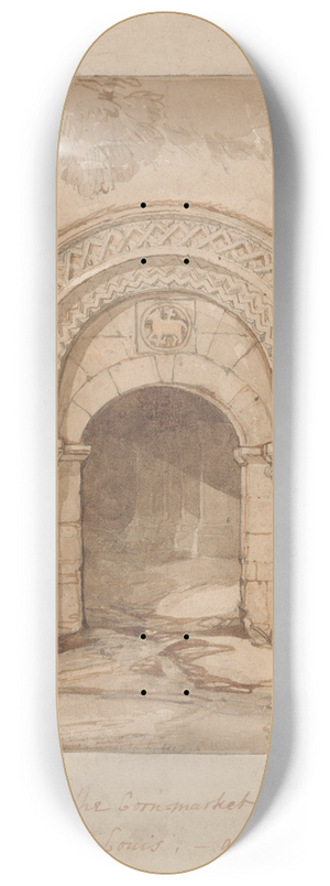 John Sell Cotman - Entrance into the Cornmarket, Formerly the Chapel of St. Louis, at Bayeux 8.25 inch art skate deck