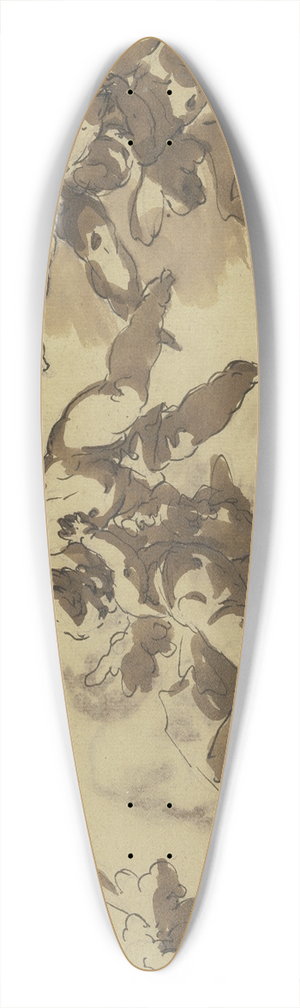 Gaspare Diziani - Playing cherubs. 39.3 inch art pintail longboard deck