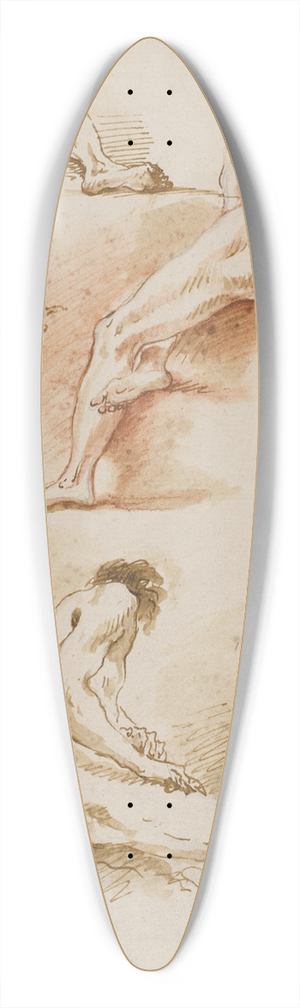 Gaspare Diziani - Study of Five Male Nude 39.3 inch art pintail longboard deck