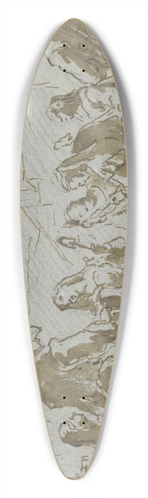 Gaspare Diziani - Tavern scene 39.3 inch art pintail longboard deck
