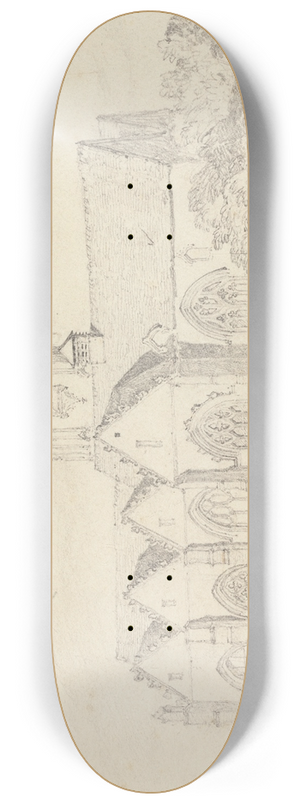 John Sell Cotman - The Church of St. John, Peronne (Somme) 8.25 inch art skate deck
