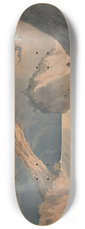 John Sell Cotman - Waterfall in a Desolate Landscape 8.25 inch art skate deck