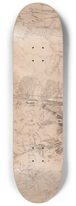 John Sell Cotman - Wooded Landscape 8.25 inch art skate deck