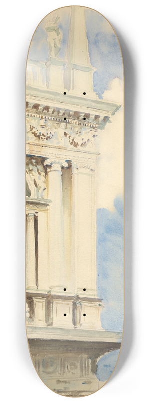 John Singer Sargent - A Corner of the Library in Venice 8.25 inch art skate deck